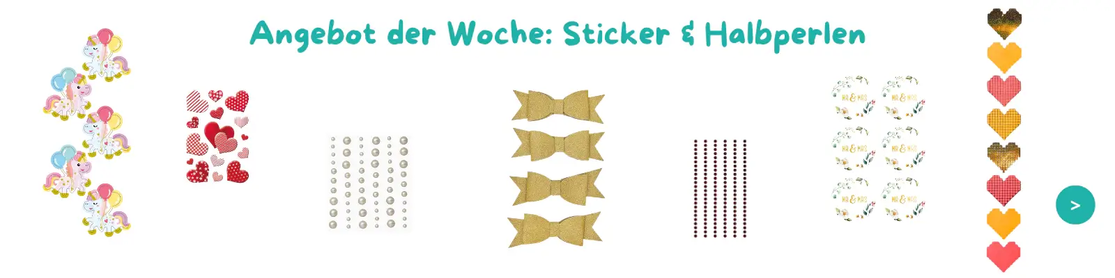 Angebot der Woche - Sticker und Halbperlen