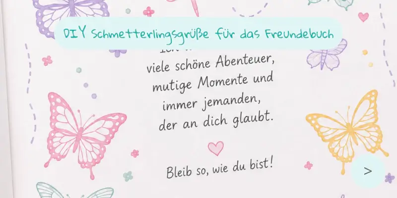 DIY Schmetterlings-​Grüße für das Freundebuch