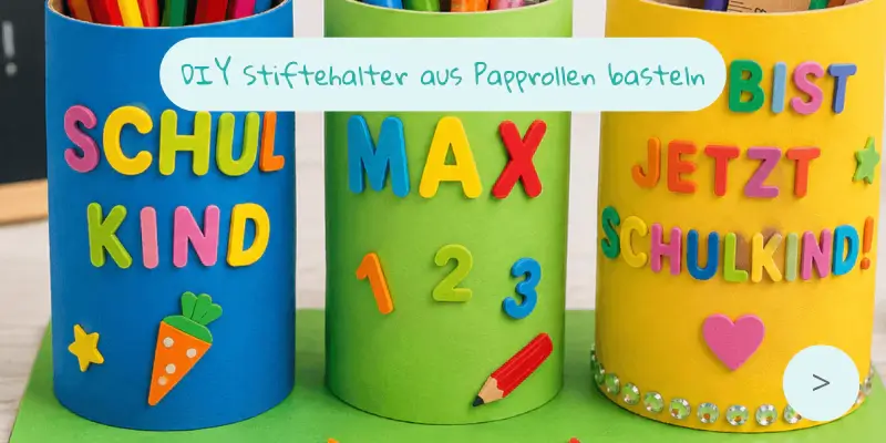 DIY Stiftehalter aus Papprollen basteln
