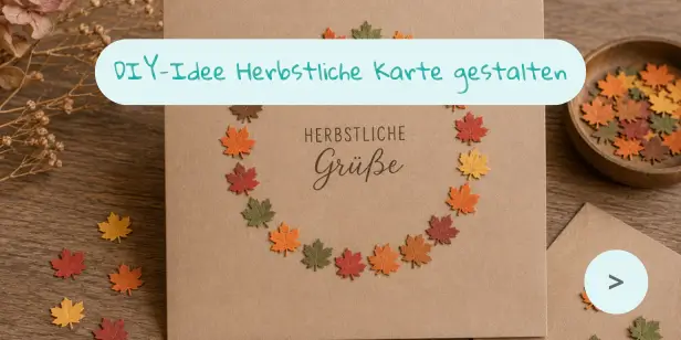 DIY-Idee Herbstliche Karte gestalten mit Ahornblättern