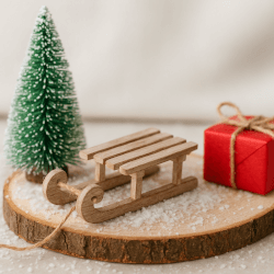 Mini-Schlitten weihnachtlich für die Wichtelwelt