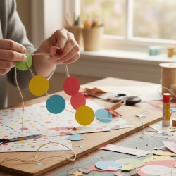 Silvester Girlande basteln aus Papier