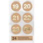Preview: Adventskalender Sticker Zahlen 13-18 Ø 28 mm