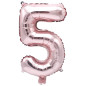 Preview: Folienballon Zahl 5 rosa 36 cm