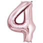 Preview: Folienballon Zahl 4 rosa 36 cm