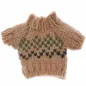 Preview: Mini-Strickpullover für Wichtel im Norweger-Stil, vergrößerte Darstellung des ca. 7 x 5 cm großen Miniaturpullovers