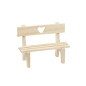 Preview: Miniatur-Holzbank mit Herz natur
