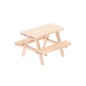Preview: Miniatur Tisch mit Bänken aus Holz