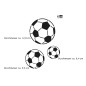 Preview: Schablone Fußball mit 3 unterschiedlich großen Motiven
