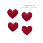 Preview: Stoffherzen rot 3,5 cm 4 Stück