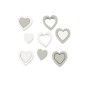 Mobile Preview: Herzen Streudeko 12 Stück grau weiß von HobbyFun