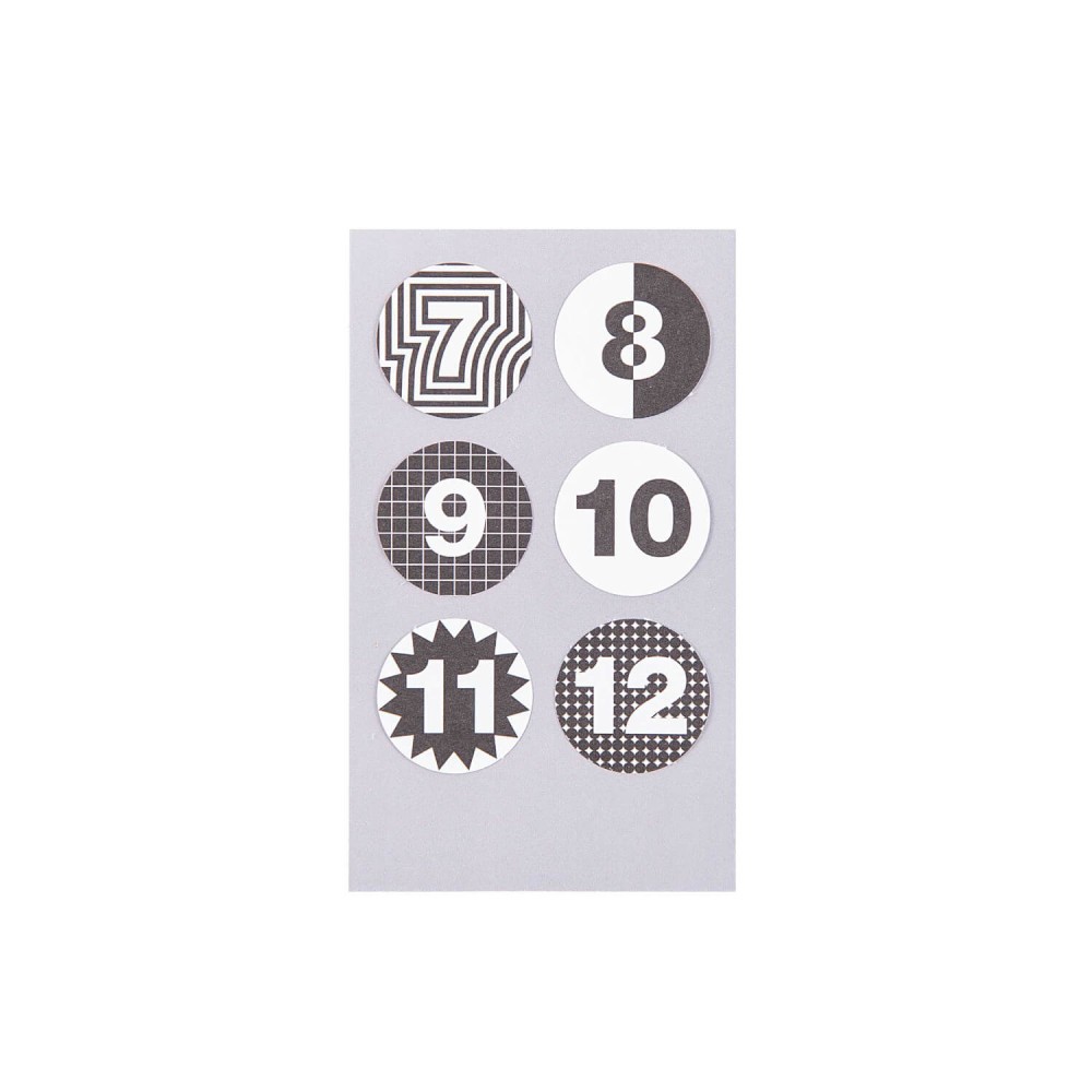 PaperPoetry Sticker Zahlen Adventskalender rund