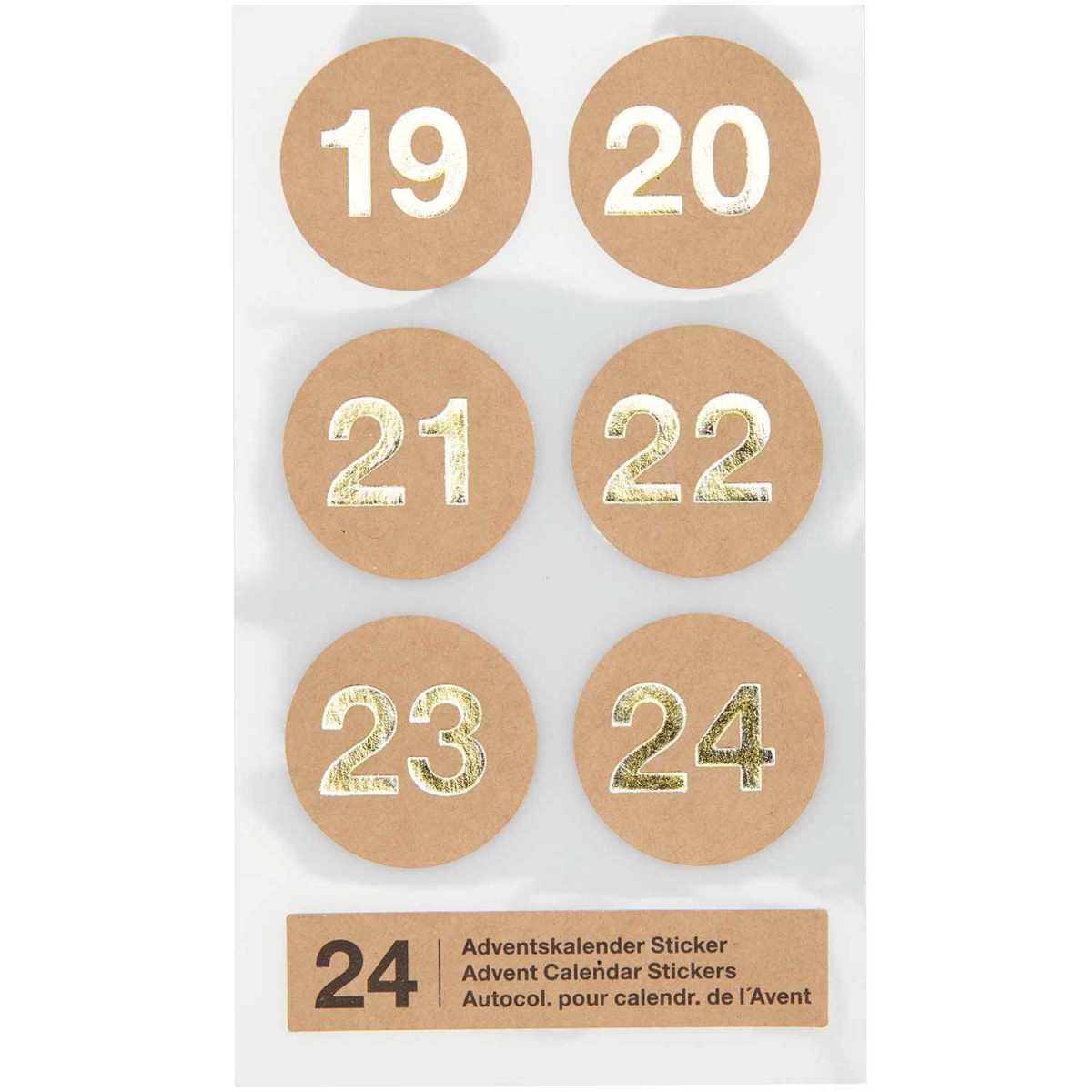Adventskalender Sticker Zahlen 13-18 Ø 28 mm