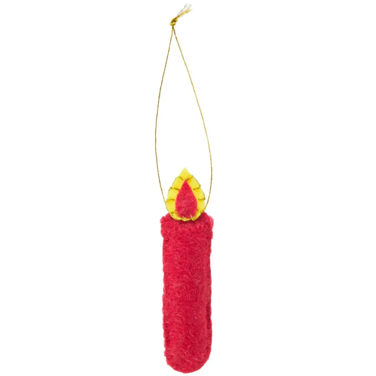 Anhänger-Kerze aus Filz in Weiß oder Rot, 8,5 cm
