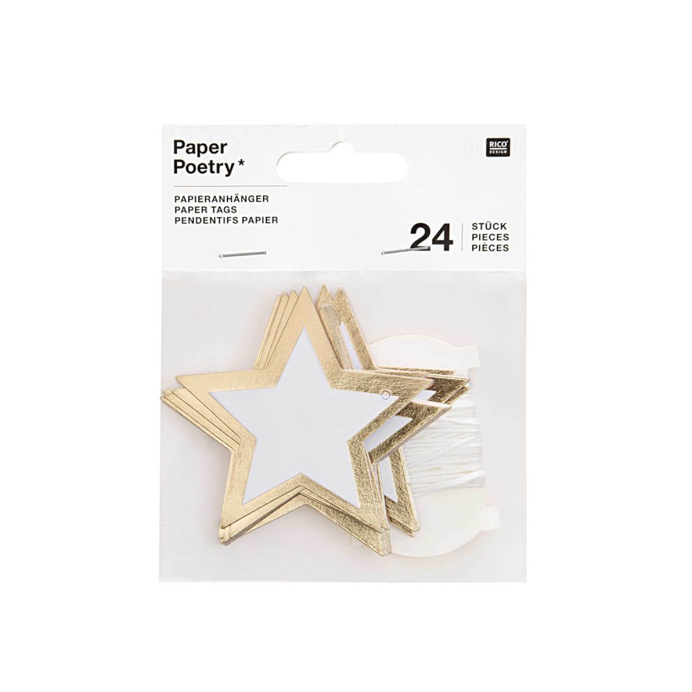 Paper Poetry Geschenkanhänger Sterne 24 Stück von Rico Design