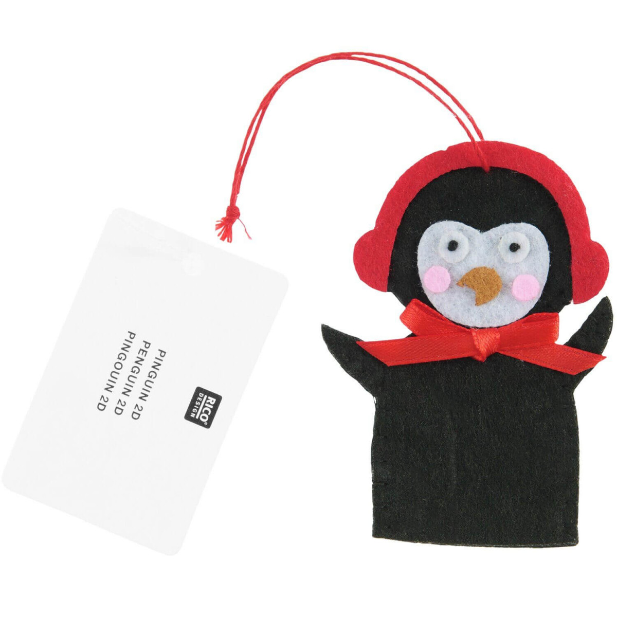 Aufhänger Filz-Pinguin flach Schwarz hergestellt von Rico Design