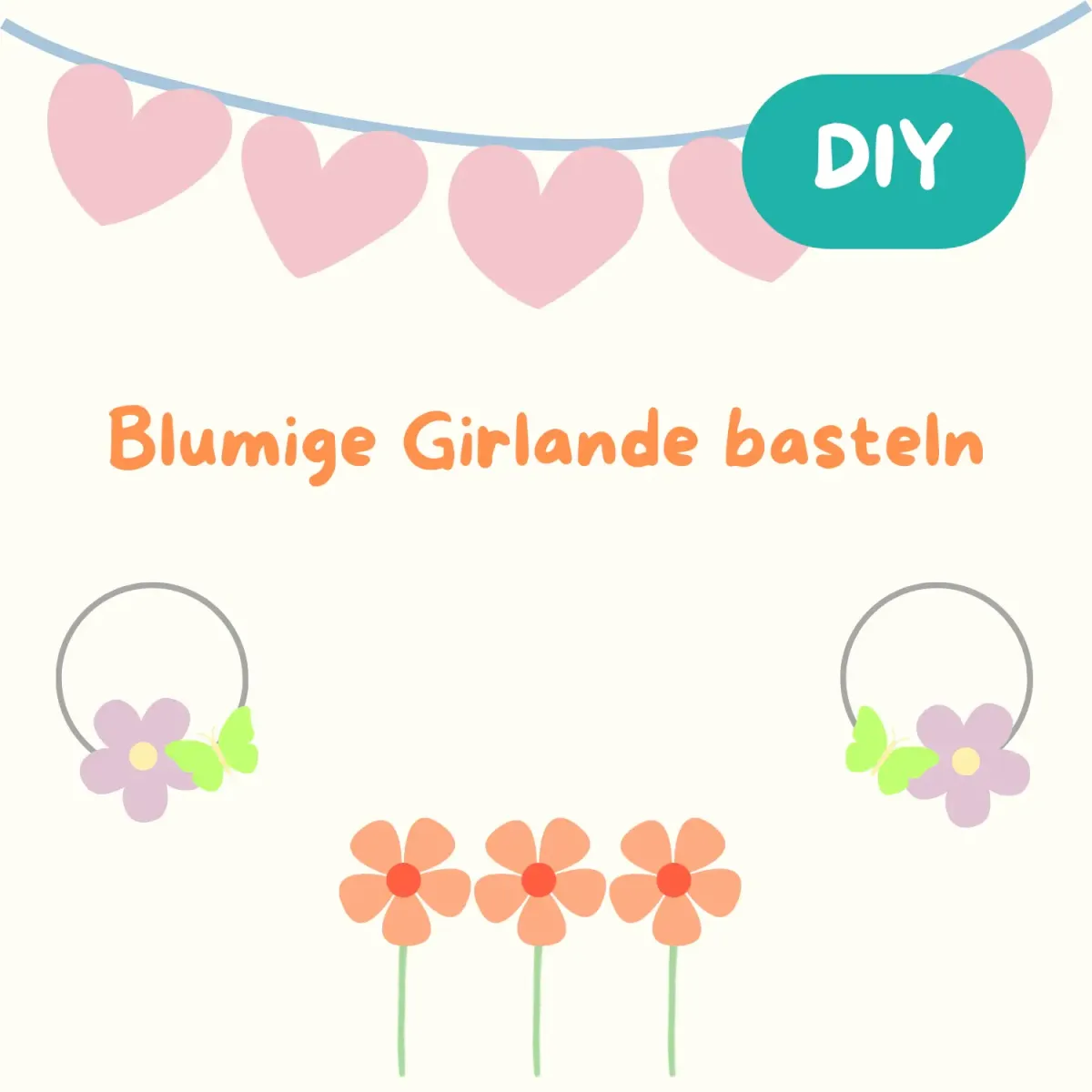 Blumige Girlanden basteln - DIY-Idee