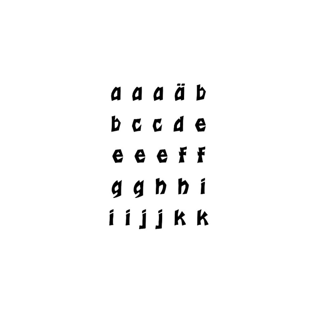 transparente Stempel Alphabet Kleinbuchstaben a-k von efco