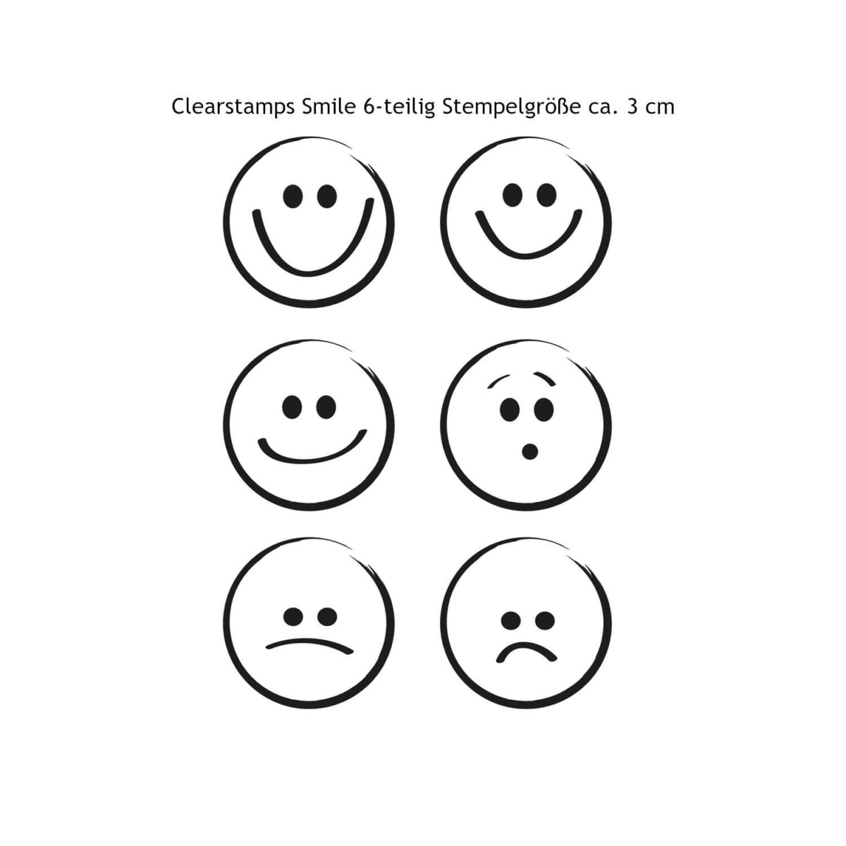 Clearstamps Smile 6-teilig je ca. 3 cm
