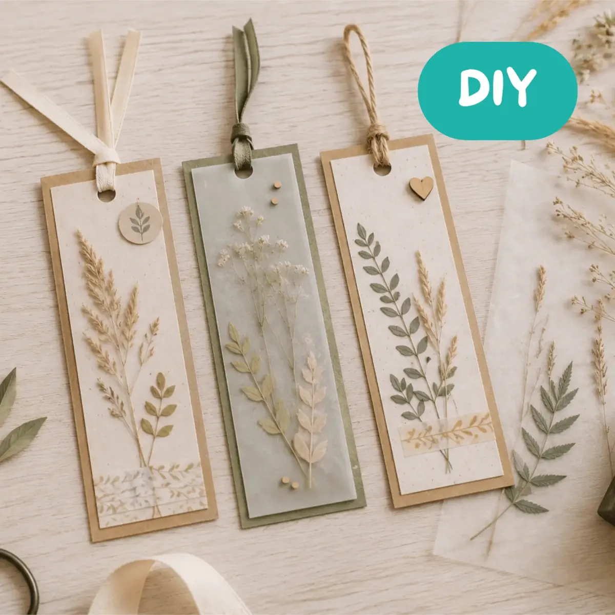 DIY-Idee Lesezeichen im Natural-Look