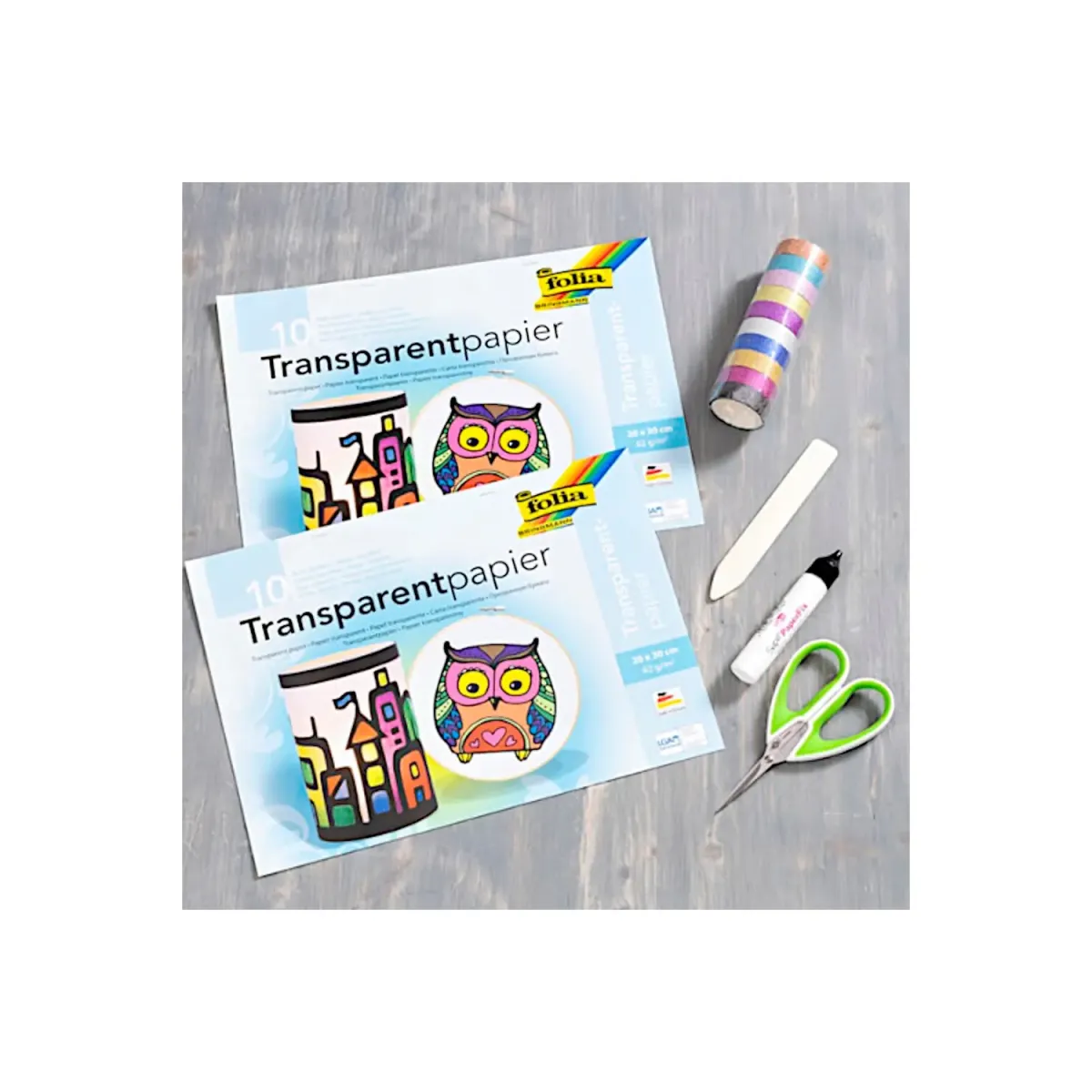 Materialübersicht für Regenbogenstern DIY