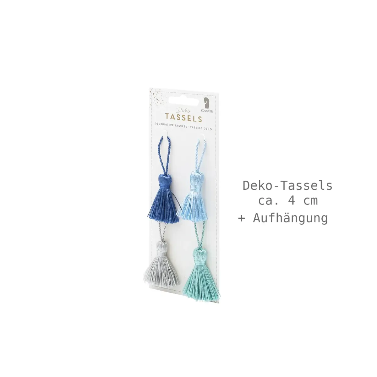 Deko Tassels Aqua 4 Stück