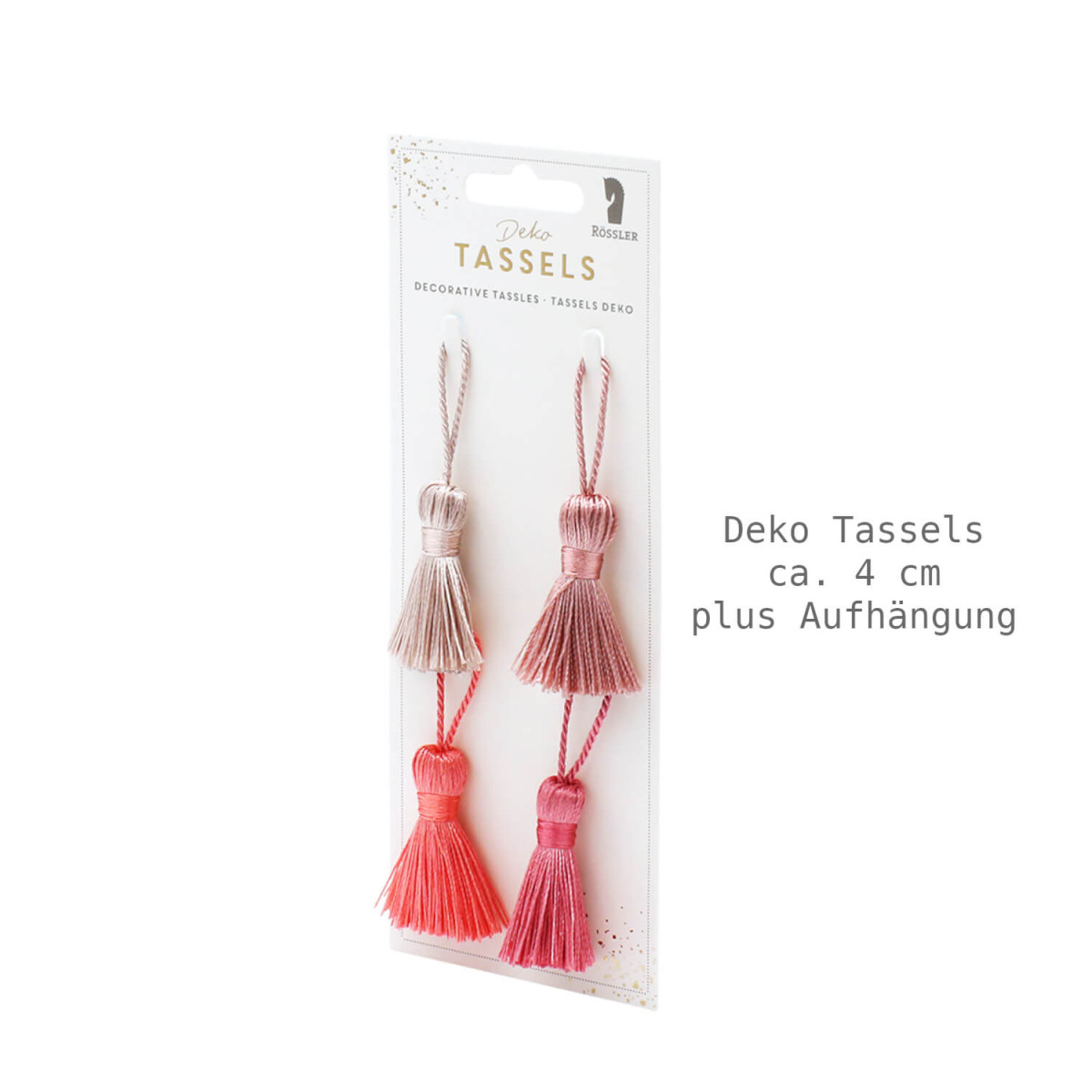Deko Tassels Pinkmix ca. 4 cm plus Schlaufe zum Aufhängen