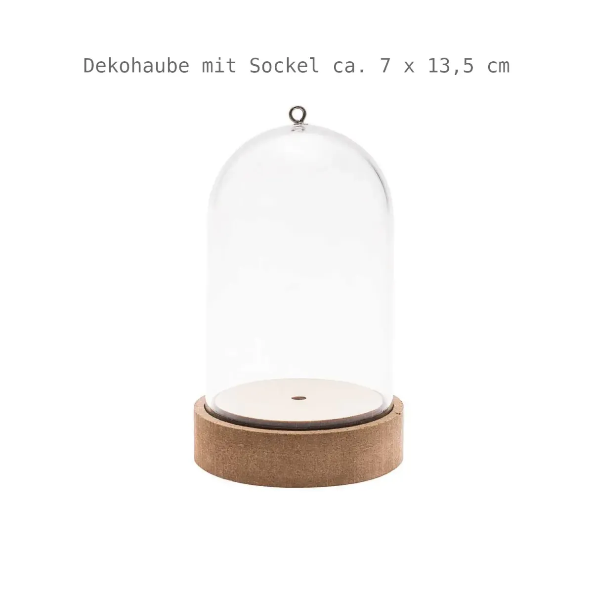 Dekohaube Acryl mit MDF-Sockel - Höhe 13,5 cm
