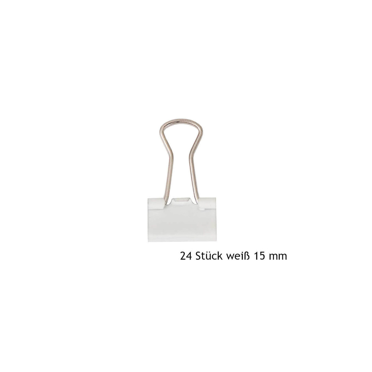 Foldback Klammern weiß 15mm  24 Stück