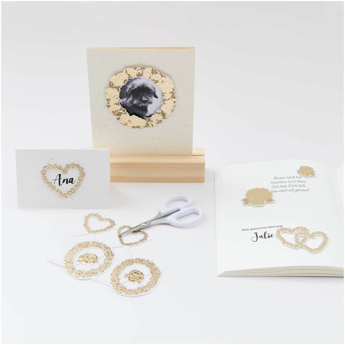 Gestaltungsmotive mit Glanzbilder Frames Gold