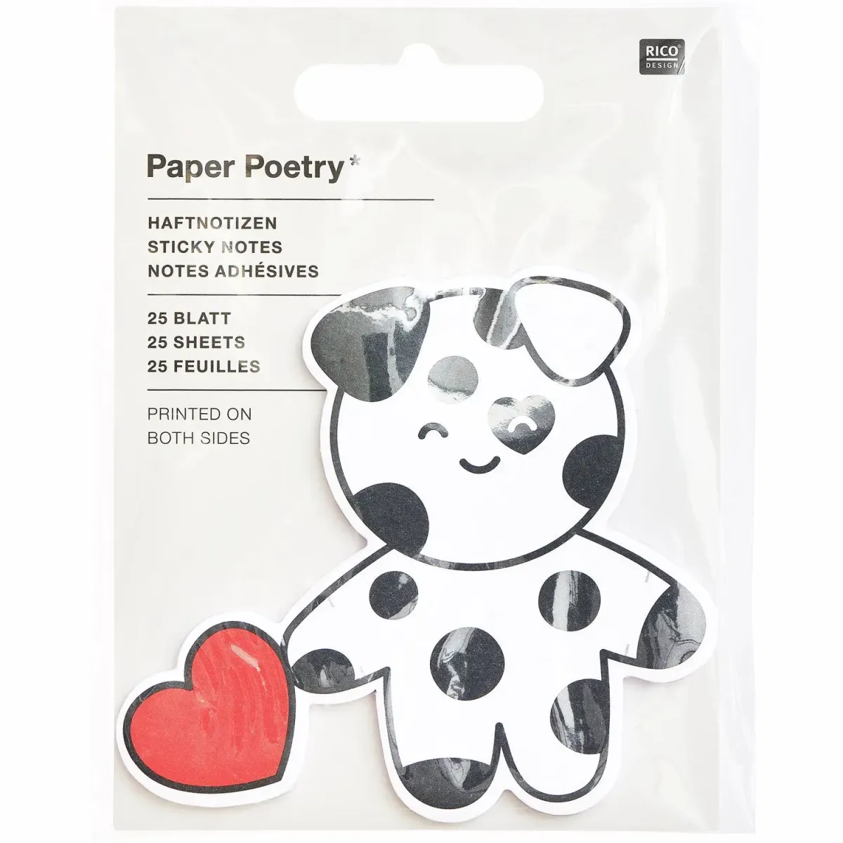 Haftnotizen Dalmatiner Schwarz-Weiß 25 Blatt