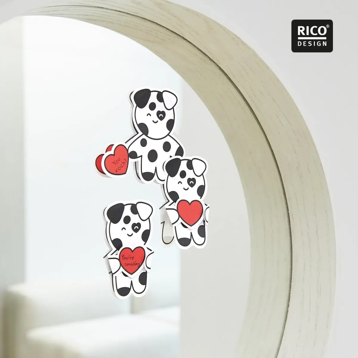 Anwendungsbeispiel Haftnotizen Dalmatiner Schwarz-Weiß