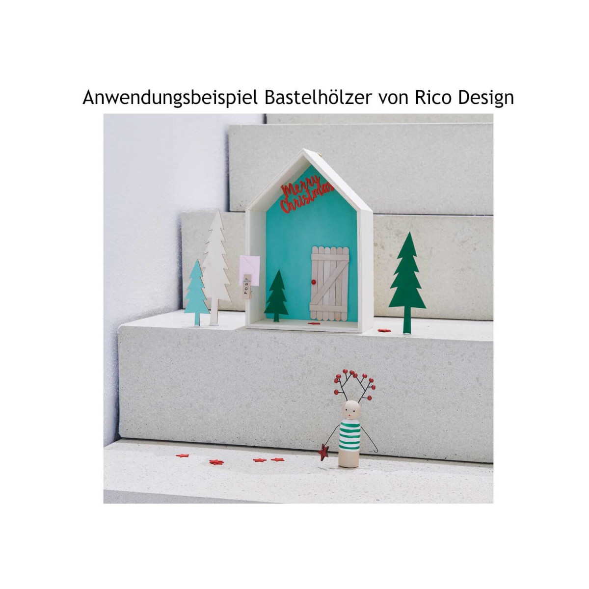 Beispiel Basteln mit Holzstiele von Rico Design