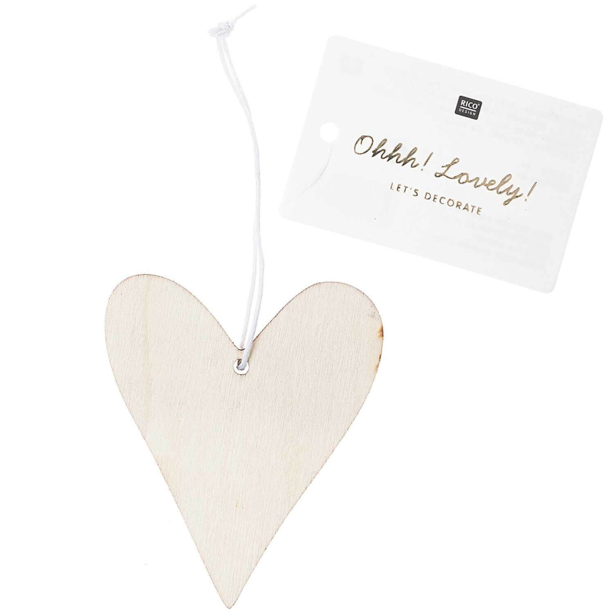 Holzhänger Herz natur von Rico Design