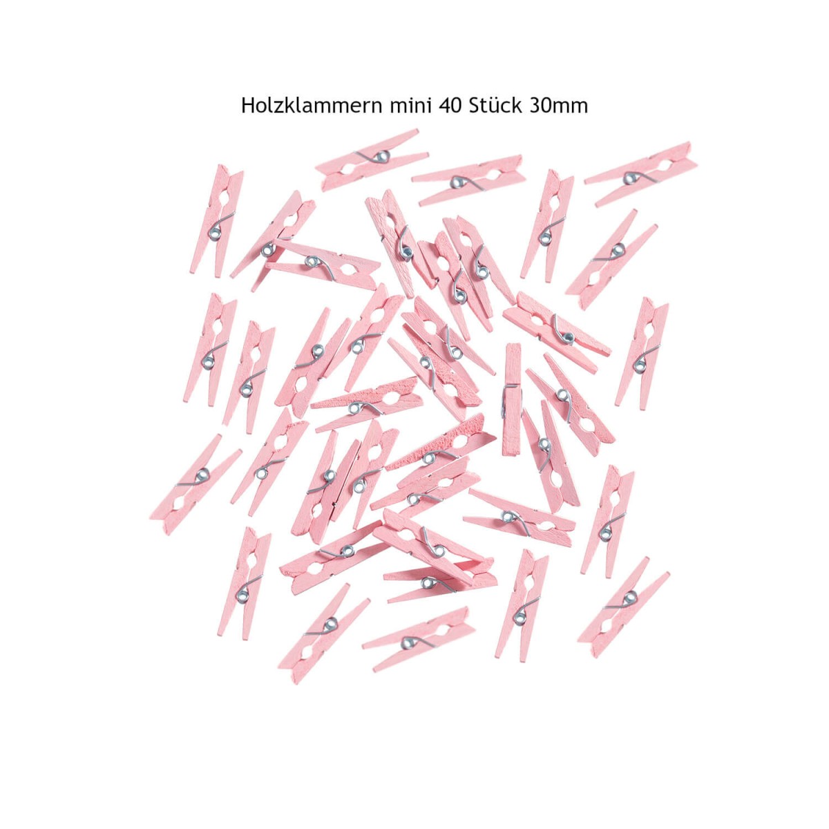 Holzklammern mini 40 Stück rosa