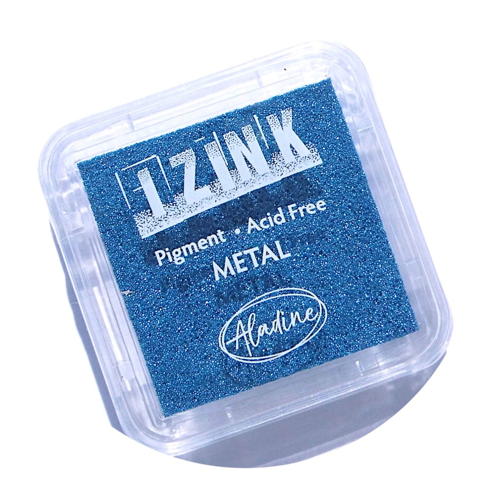 Stempelfarbe metallic IZINK von Aladine light blue