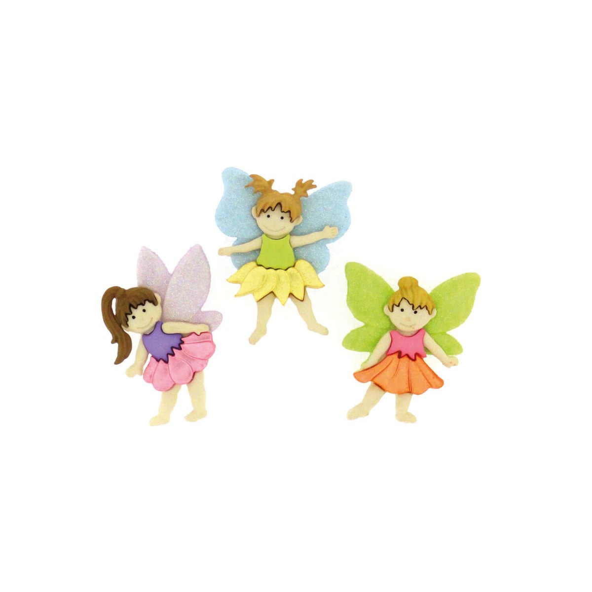 Knopf Flower Fairies 3 Stück bunt