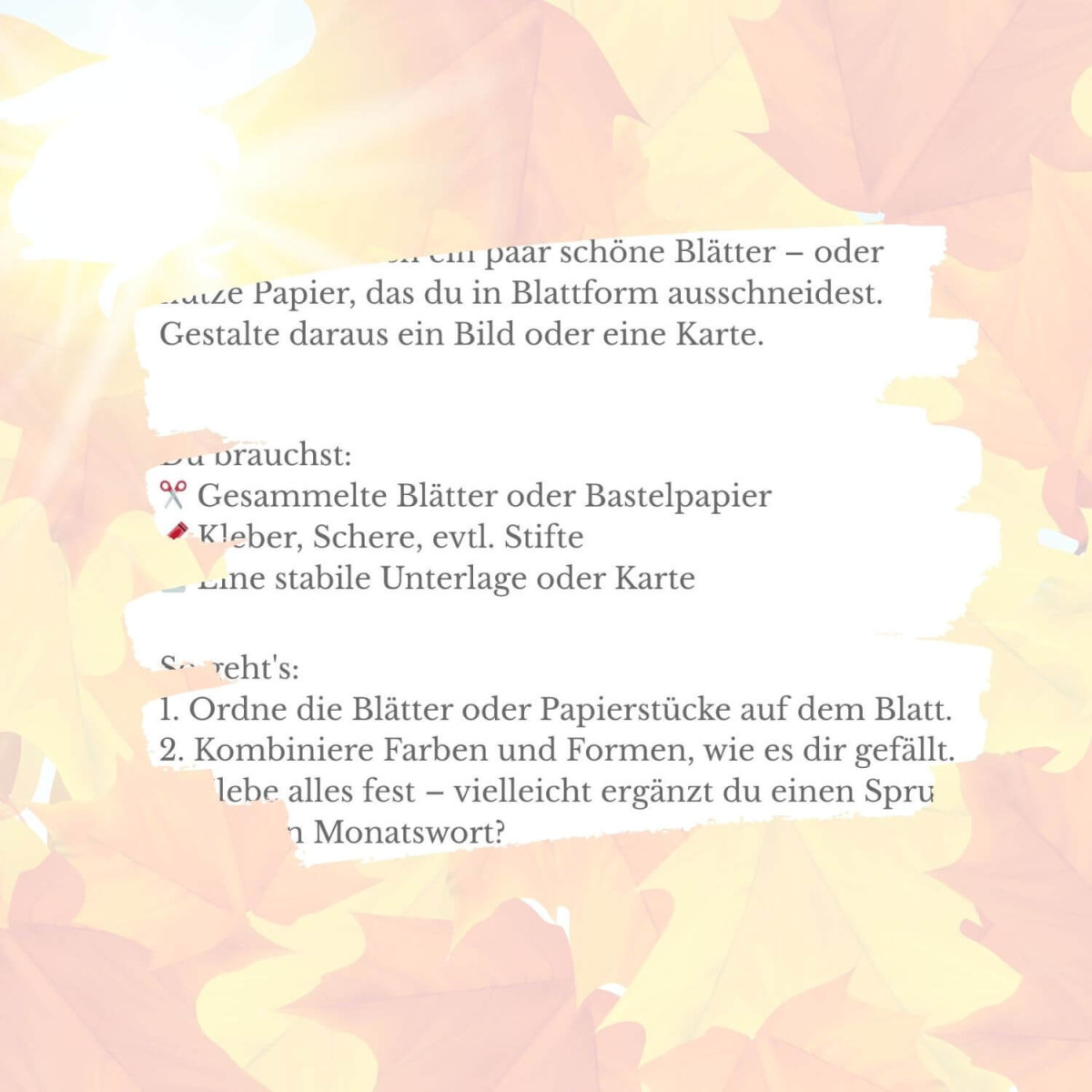 Ausschnitt Achtsamkeits-Workbook September Kreativzeit