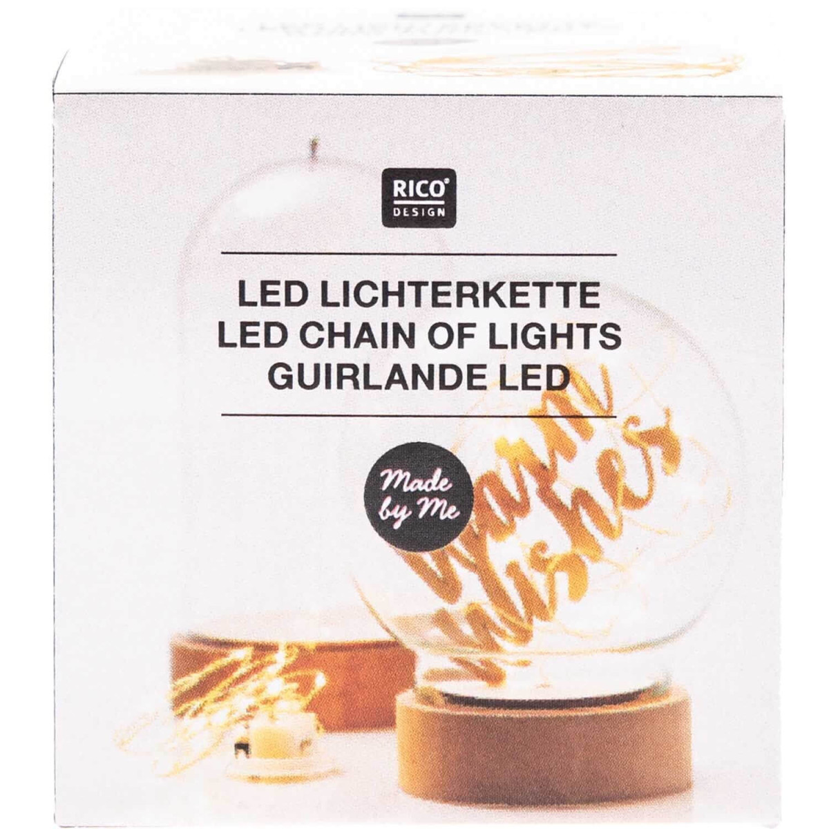 LED-Lichterkette für Dekohaube gold 1,50m 15 Lichter verpackt