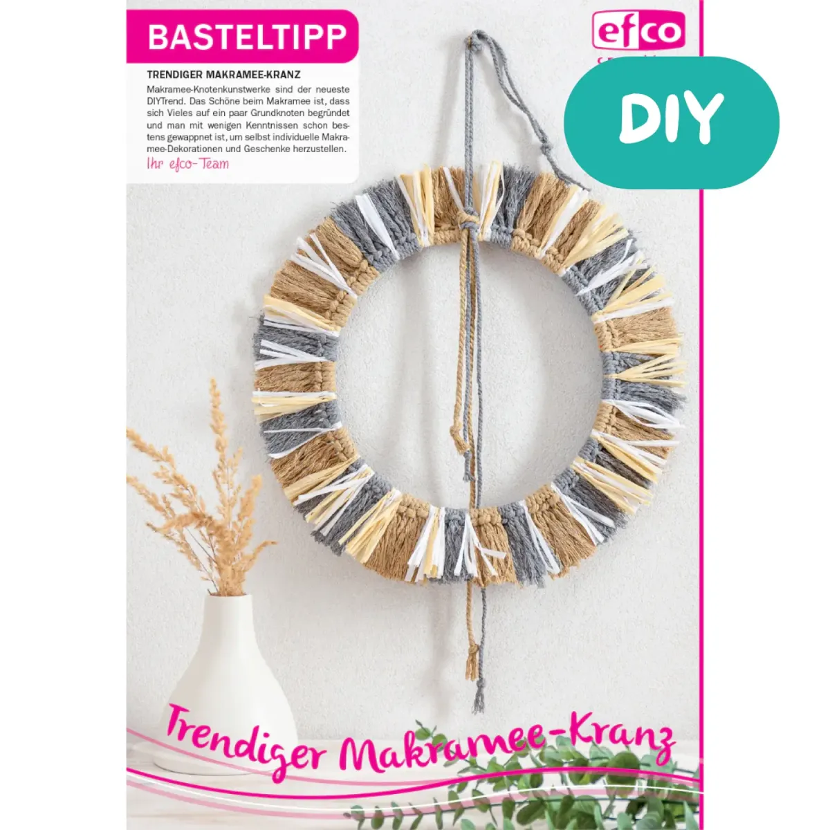 Makramee Kranz selber machen DIY-Anleitung