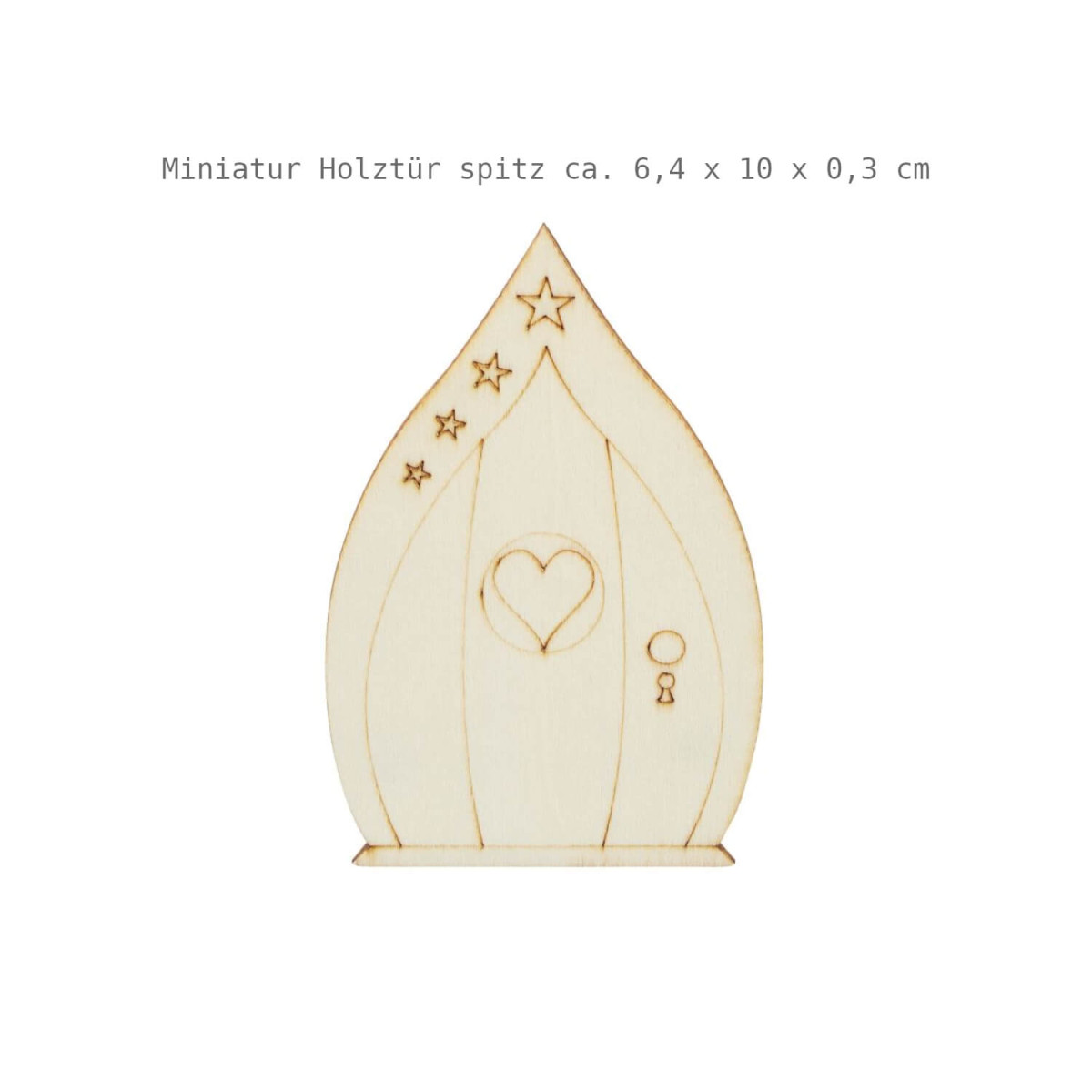 Miniatur Holztür spitz 64 x 100 x 3 mm