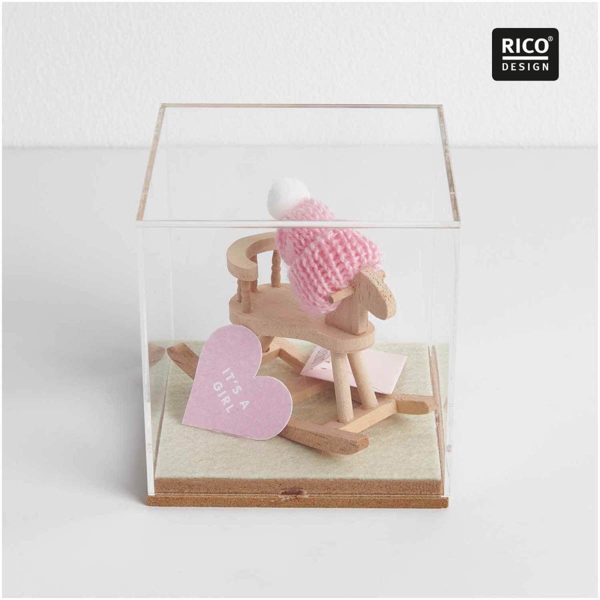 Miniatur Strickmütze rosa 2er Set Gestaltungsbeispiel