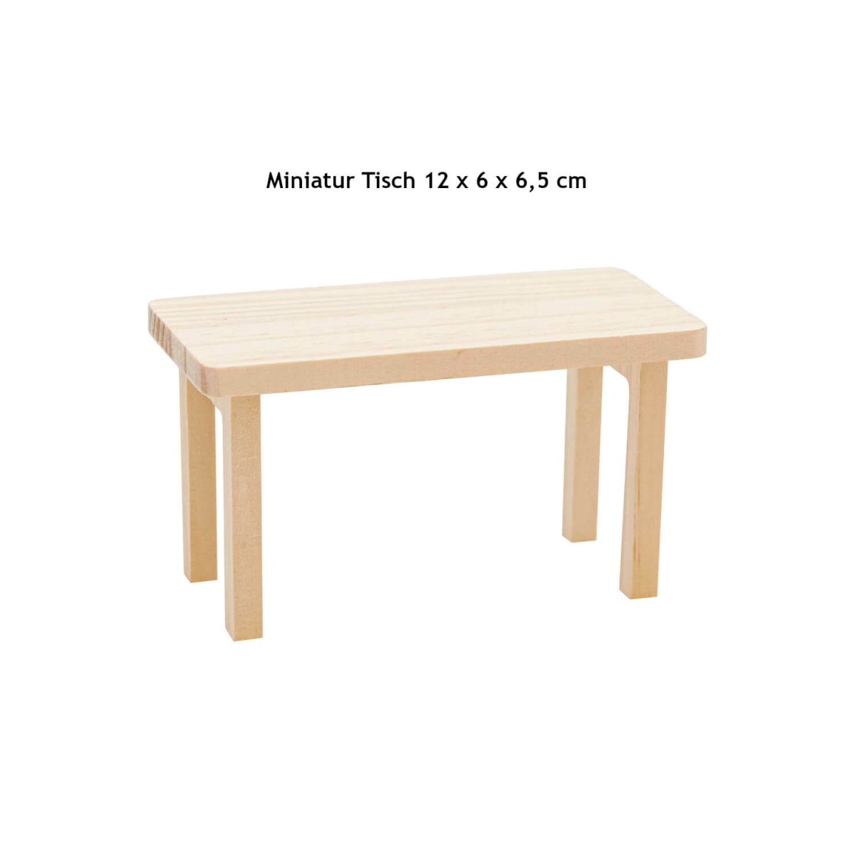 Minitisch 12 x 6 x 6,5 cm Kiefernholz