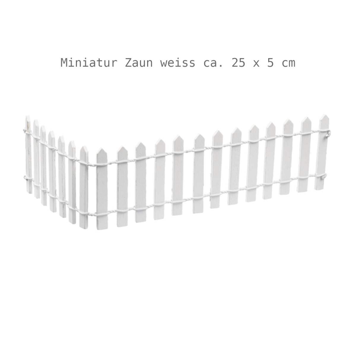 Miniatur Zaun weiß 25 × 5 cm