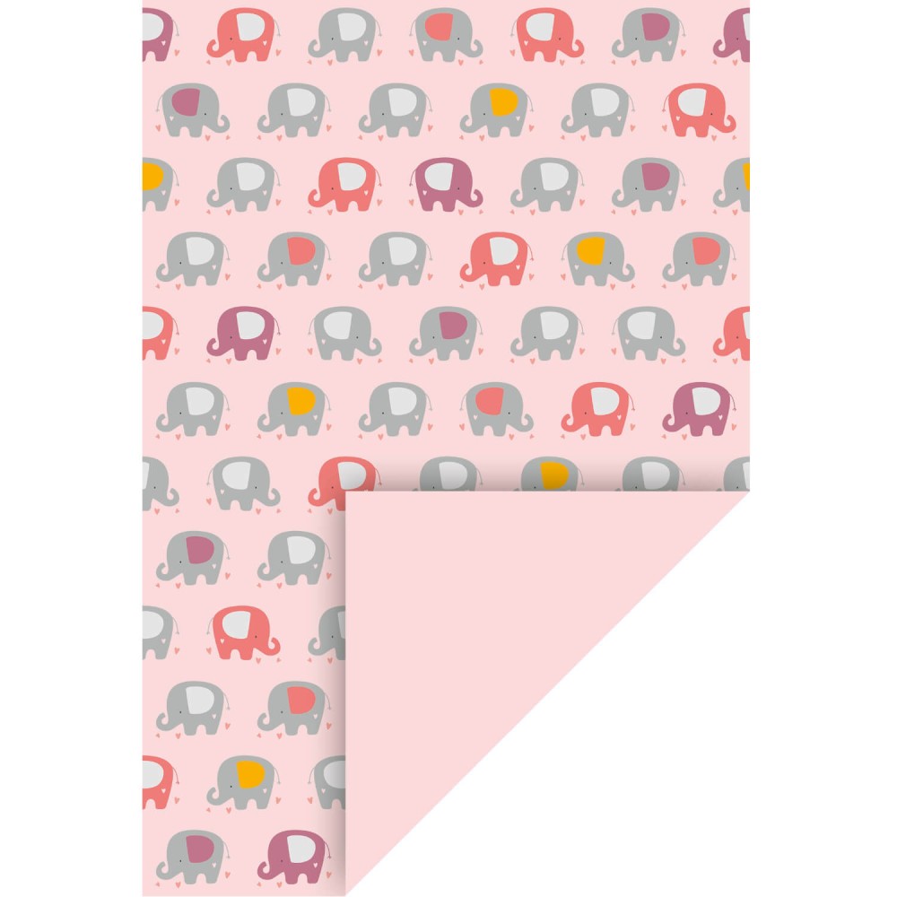 Beidseitig bedruckter Bastelkarton mit Elefanten-Motiv