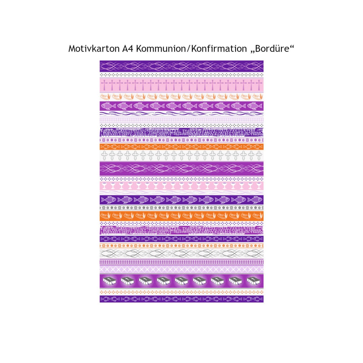 Motivkarton Kommunion/Konfirmation „Bordüre“ Größe A4