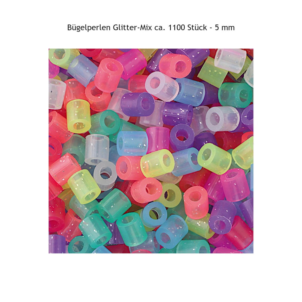 Nabbi Bügelperlen Glitter 1100 Stück 5 mm