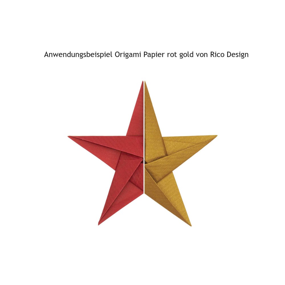 Beispiel Anwendung Faltpapier rot gold von Rico Design
