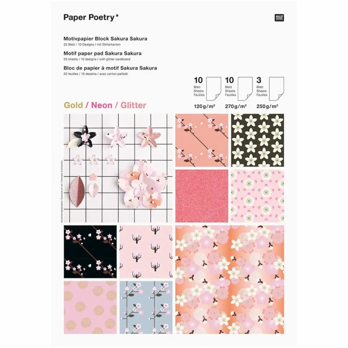 Motivpapierblock Sakura Sakura A4 - 23 Blatt