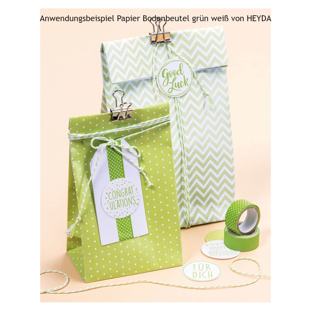 Gestaltungsbeispiel Papiertüten grün-weiß von HEYDA